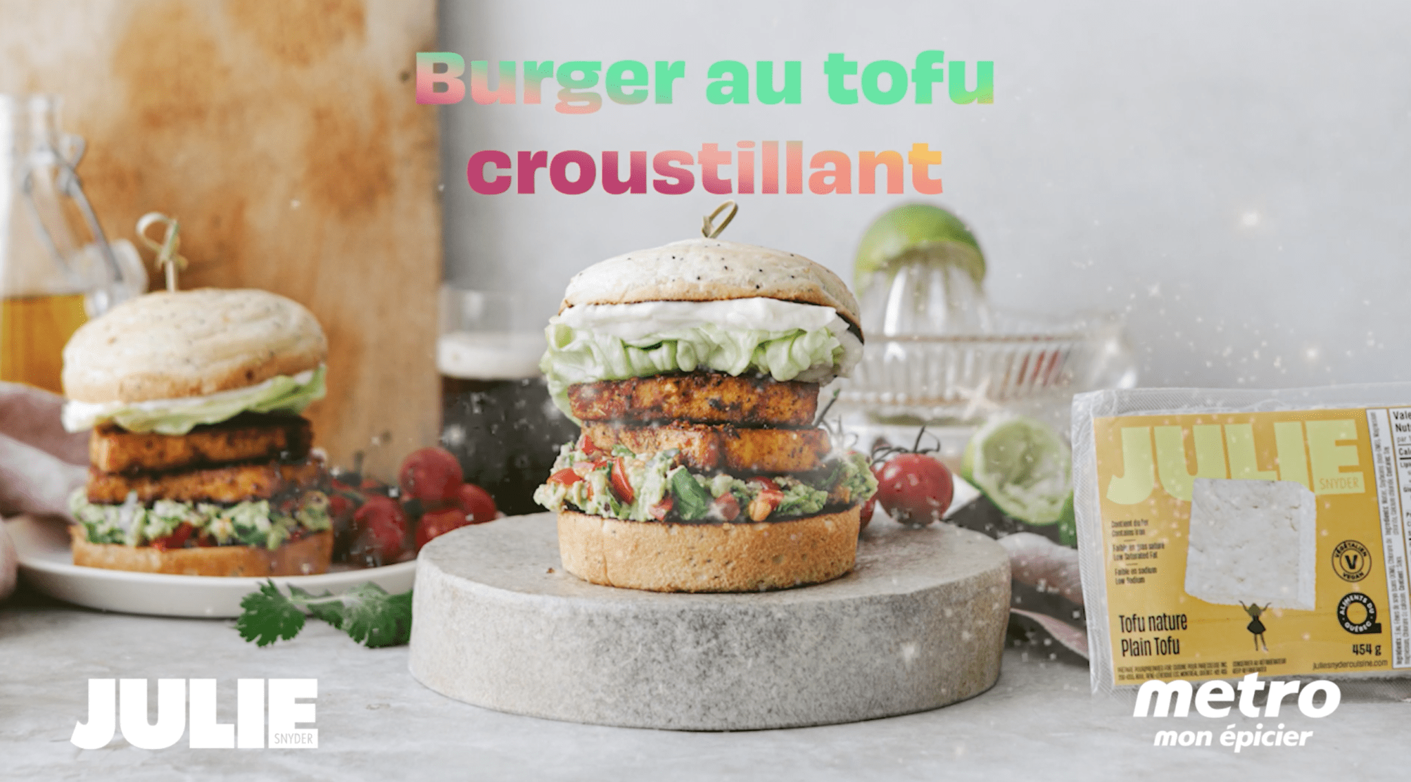 Vidéo pour la recette Cuisine pour paresseuse – Comment faire des burgers maison au tofu croustillant ?